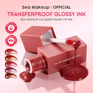 Sea Makeup Lacquer Shake Lip Ink Longlasting lip ink - Glossy Finish Liquid Lipstik Long Lasting Waterproof Transferproof Tinted Lipstick Make Up