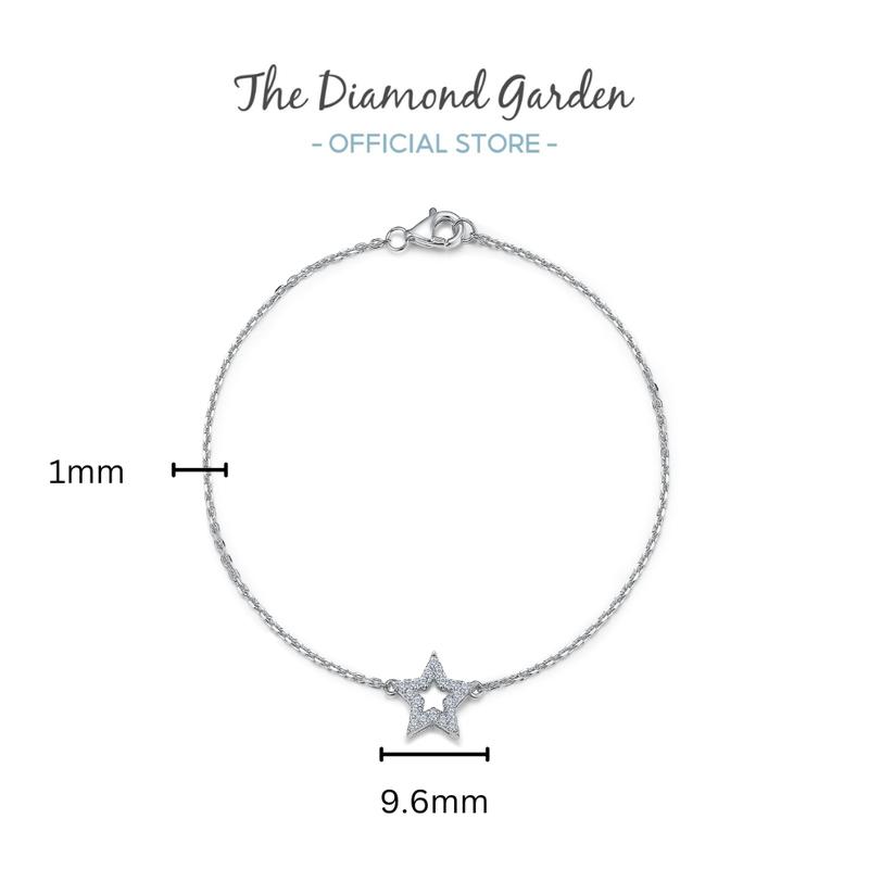 TDG 10K Gold Lab Grown Diamond Star Shaped Bracelet 1