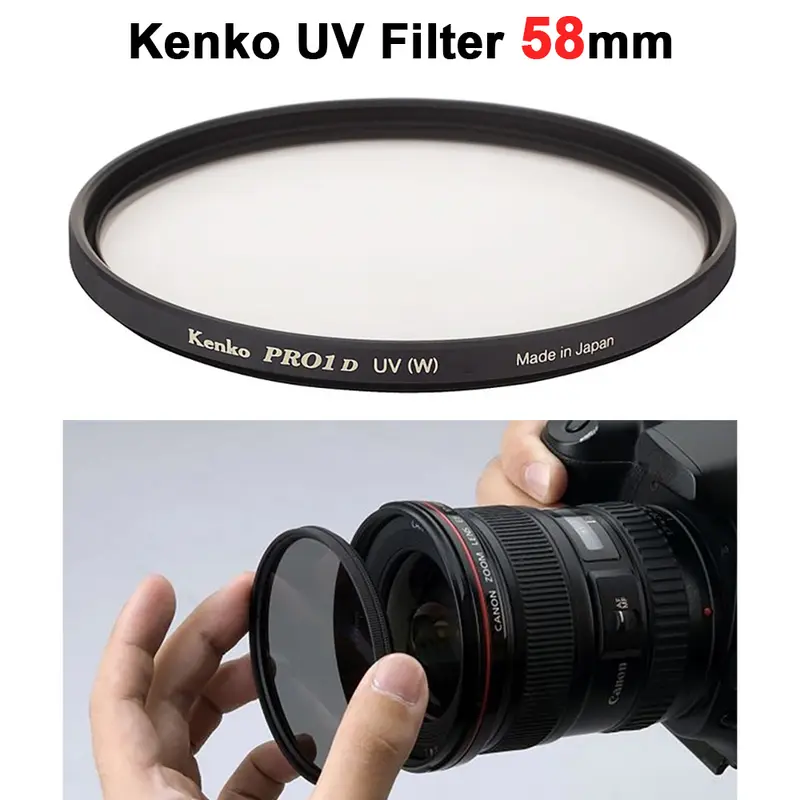 Kenko UV Filter filtro Lensa Protector 58mm untuk Canon Nikon Sony Camera Accessories DSLR DV lens 0
