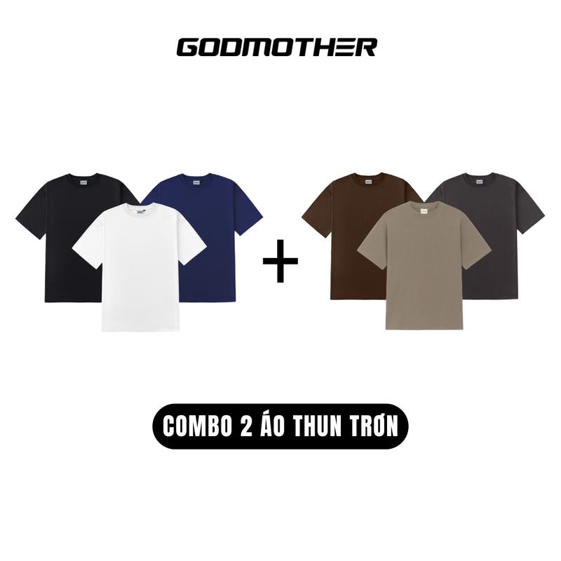 Combo 2 Áo Thun Trơn GODMOTHER Chất Liệu Cotton Bền Đẹp Thoáng Mát Summer Vibes