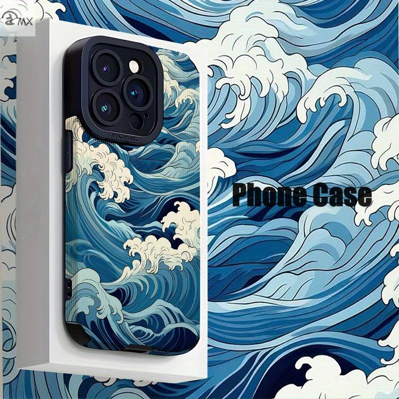 Thiết kế mô hình sóng tăng Xanh da trời cho Apple iPhone 17, 16, 15, 14, 13,…