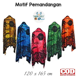 Kain pantai bali motif pemandangan ukuran 110x135 cm - sarung pantai - sarong bali