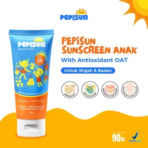 Pepisun Sunscreen Anak Lotion SPF 35 Mengandung Oat Sensitive Skin Friendly