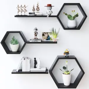 hiasan dinding hexagonal kayu aesthetic untuk ruang tamu dan kamar tidur