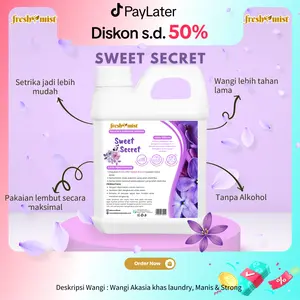 Varian Sweet Secret Best Seller Freshmist 3in1 Pelicin, Pelembut Setrika & Parfum Laundry 1Liter Cairan