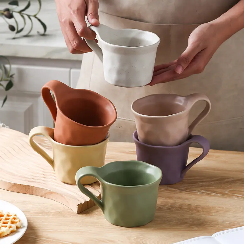 Ceramic mug Girls dormitory milk coffee cup high appearance level Home restaurant office breakfast water cup drinkware mug reusable washable andwear-resistant