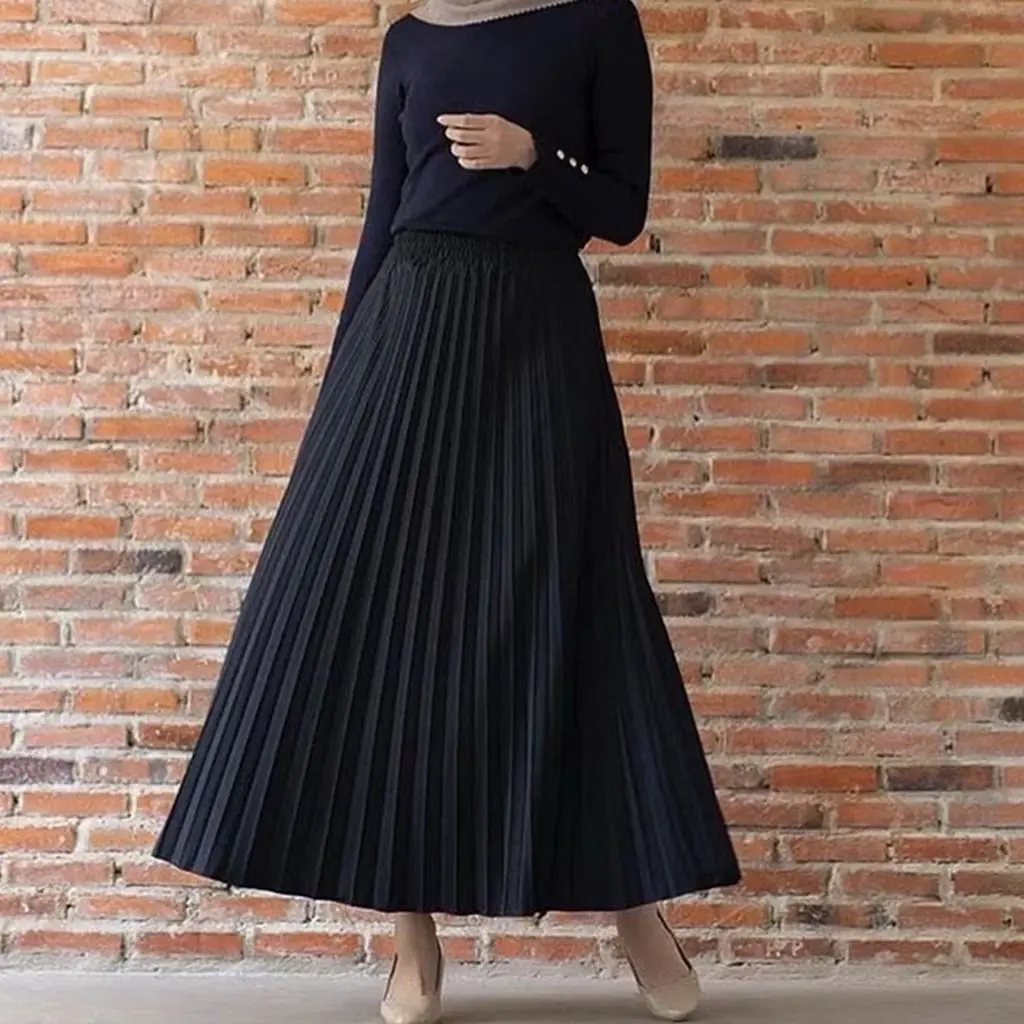 Rok Plisket Mayung Rok Plisket Dewasa Rok Wanita Kekinian Harga Terjangkau Bawahan Muslim Panjang Fit Karet Maxi Katun