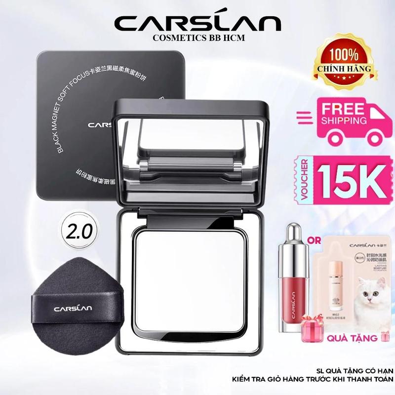  HN - HCM  Phấn nén Black Magnetic Carslan 2.0 Kiểm soát dầu lâu trôi 24H 8g Che Phủ Tốt Nhỏ Gọn Tiện Lợi 