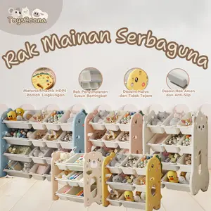 [Free Box Produk] ToysZoona  Rak Serbaguna Rak Mainan Anak Rack Shelf Organizer Colorful Penyimpanan Kado Kertas Plastik