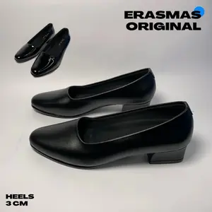 HEELS 3 CM - UJUNG BULAT - OUTSOLE FIBER - ERASMAS | Sepatu Wanita, Dinas, Kantor, Formal, TNI, Bhayangkari, Persit, Paskibra, dan Polwan