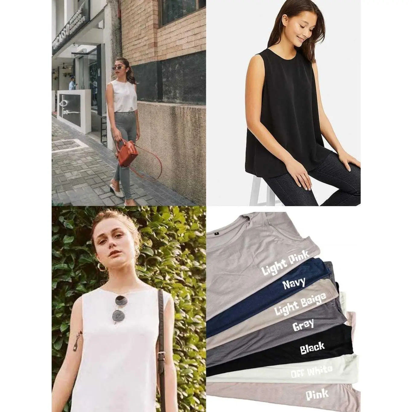 Basic Tanktop Sleeveless - Tanktop Polos - Dalaman Adem - 4778