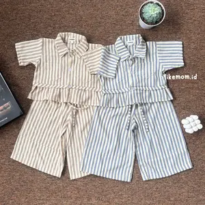 Likemom.id | HARUKA set anak korean style dengan bahan premium Kemeja anak modern