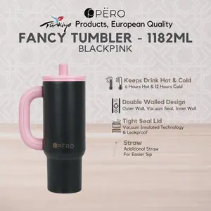 [KOKO PANCI PO 30 HARI] Pero Fancy Tumbler Permos 1182 ML With Handle / Botol Minum Tumbler Vakum Anti Panas dan Dingin 1182 ML