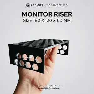 Monitor Riser 3D Print | Dudukan Peninggi Layar Komputer | Ergonomis & Estetik Minimalis