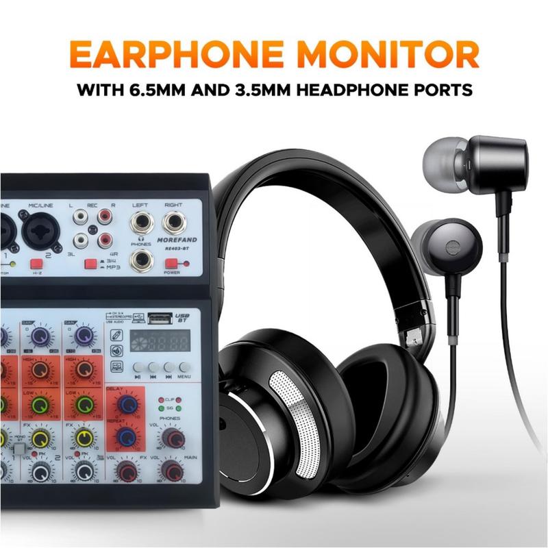 Product Introduction of KP4 Audio mixer professional 4 channel mixer, support Bluetooth USB MP3 playback Amplifier 4