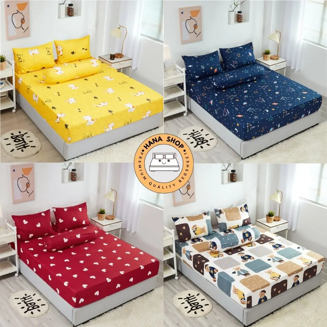 Premium cotton bedsheet set 800Tc /Cadar Getah Sekeliling Set Single 2IN1 ,Queen & King 4IN1 SOFT Selimut