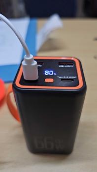 Product Review of powerbank ip  60000mAh ori 66W Super Fast Charging dengan LED Display dan 3 Port Keluaran USB  4 Hitam Charger Powerbank Jam Plastik Putih lightning usb 3.0 power bank 60000 original from j** 1