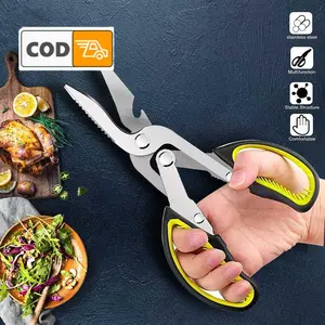 Gunting Dapur Serbaguna Multifungsi Stainless Super Tajam Untuk Daging Sayuran Buah Gunting Kuat Anti Karat Premium