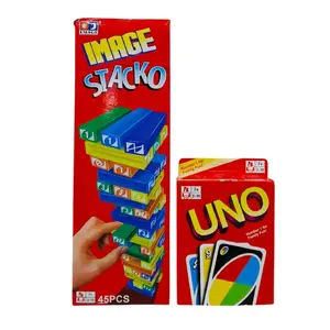 PAKET IMAGE STACKO ISI 45 PCS+ KARTU UNO Games