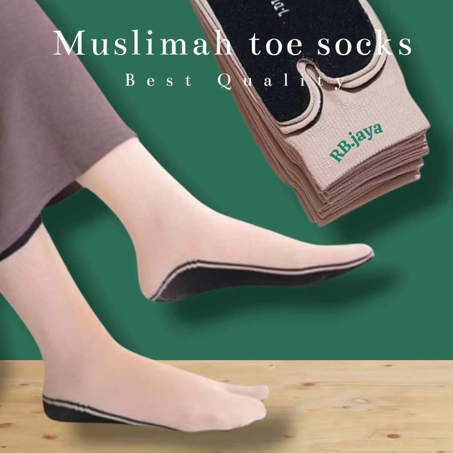 PROMO 6 Pasang Kaos Kaki Jempol Wanita Muslimah Lembut & Tidak Gerah / Kaos Kaki Jempol Polos Dewasa