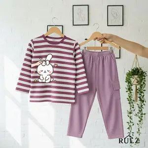 SETELAN ANAK PEREMPUAN 3- 12  TAHUN | CATCH RABBIT | CELANA CARGO PP SALUR BAHAN KATUN VISTA TERY