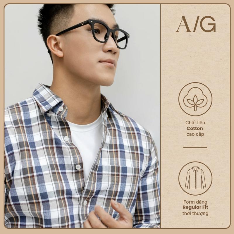 H313/H311/H316 Áo Sơ Mi Americus Gosani Caro Màu Be, Xám Và Vàng