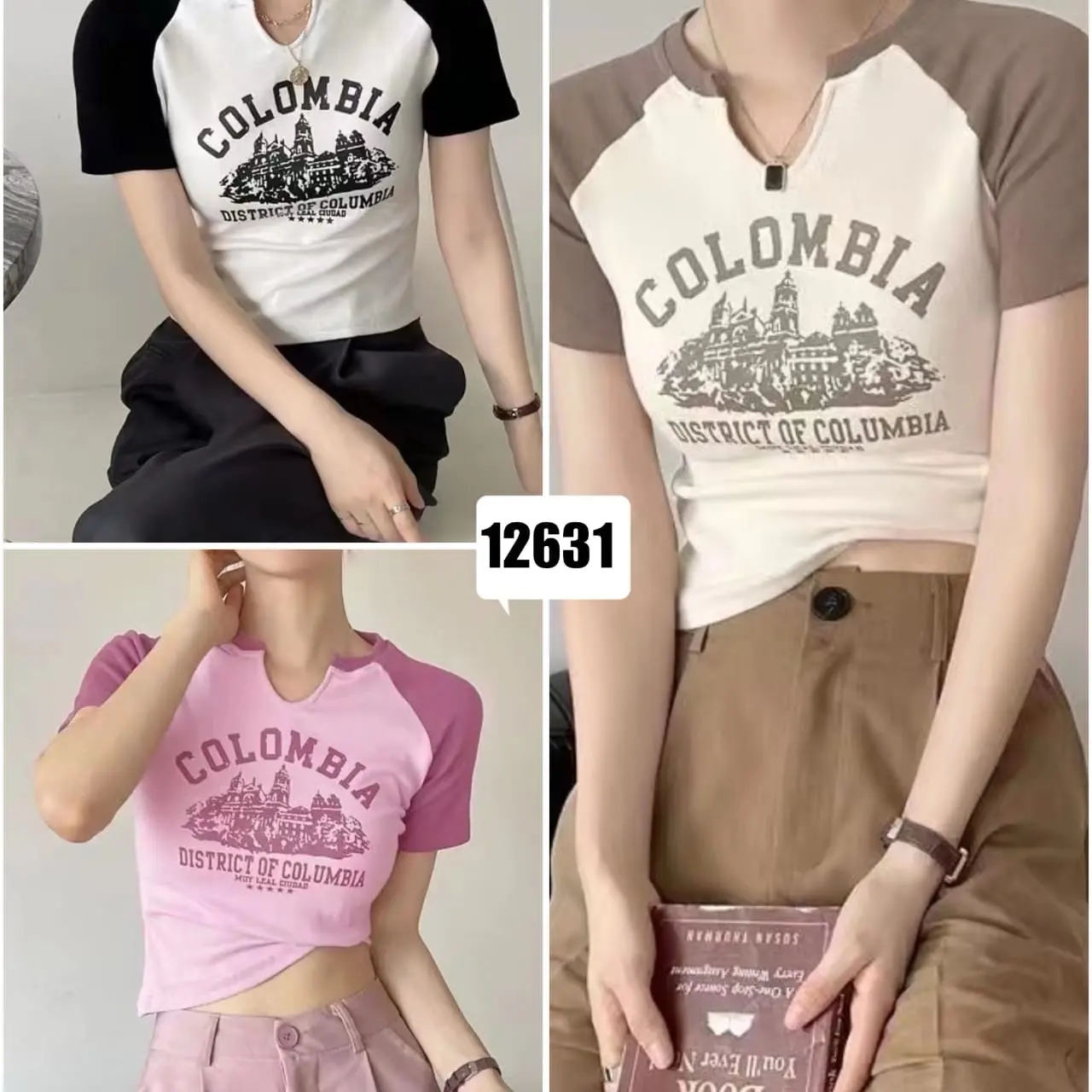 Atasan rajut crop / blouse rajut import