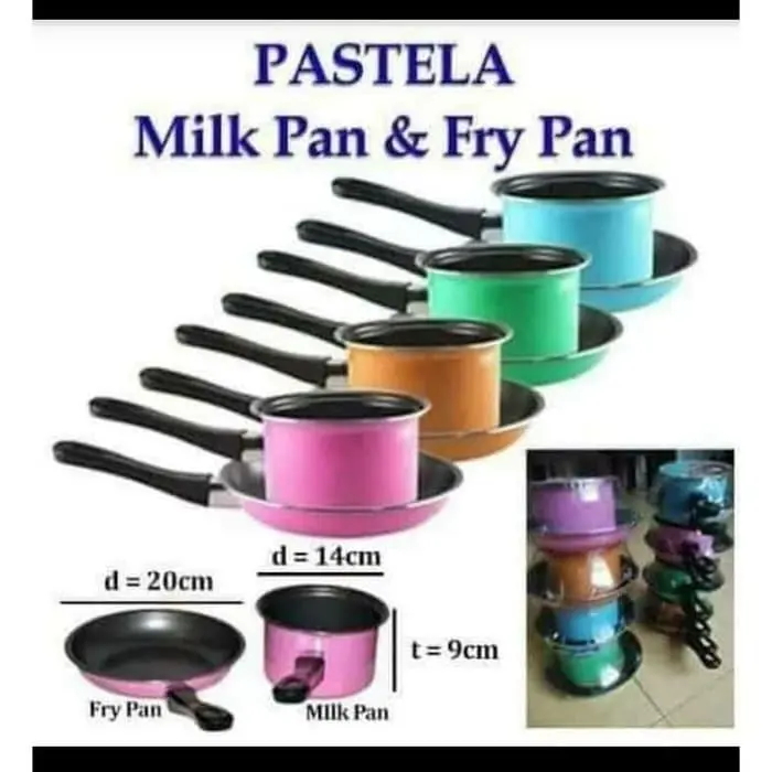 Panci Teflon Pastela Frypan Milkpan untuk Dapur - Kitchenware Peralatan Set 4