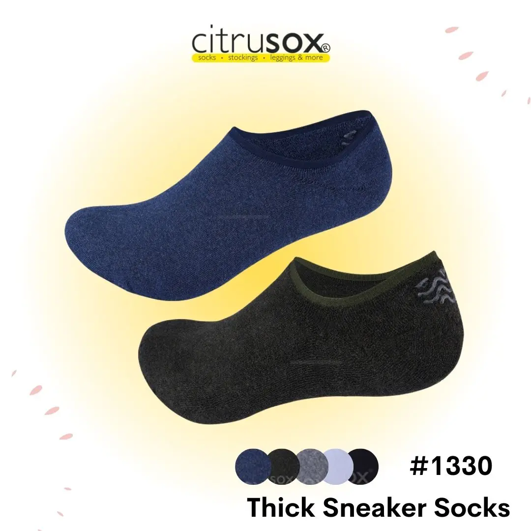 CITRUSOX Non-slip Heel Cotton Plain Thick Cushioned Basic Casual Below Ankle Shoes Sneaker Socks (25-28 cm, EU 41-45) #1330