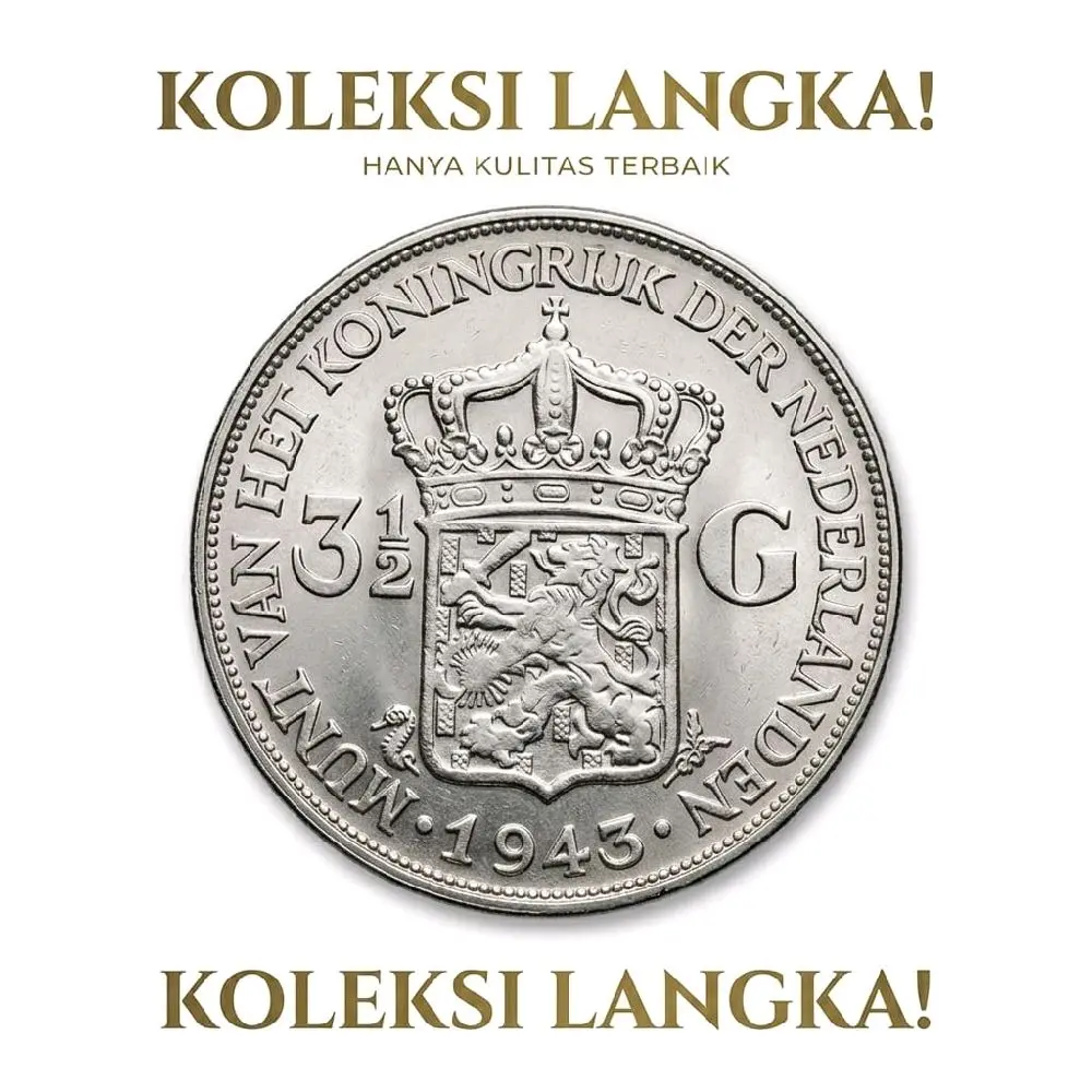 Koleksi Langka Koin 3½ Gulden 1943 Kualitas Terbaik dari Koningrijk der Nederlanden