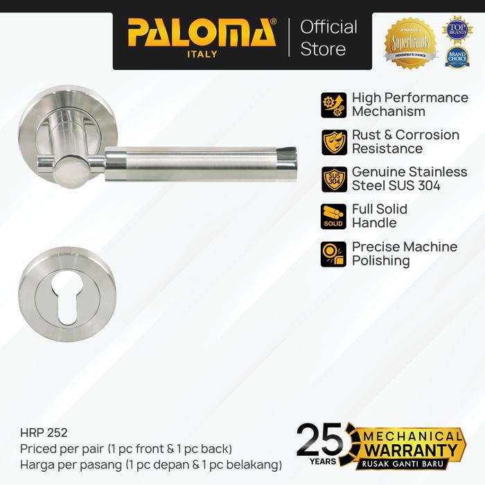 Gambar PALOMA HRP 252 Handle Pintu Roses Solid Stainless SUS 304 Lever Gagang Door Chrome Krom dari PALOMA Official Kota Administrasi Jakarta Timur Tokopedia