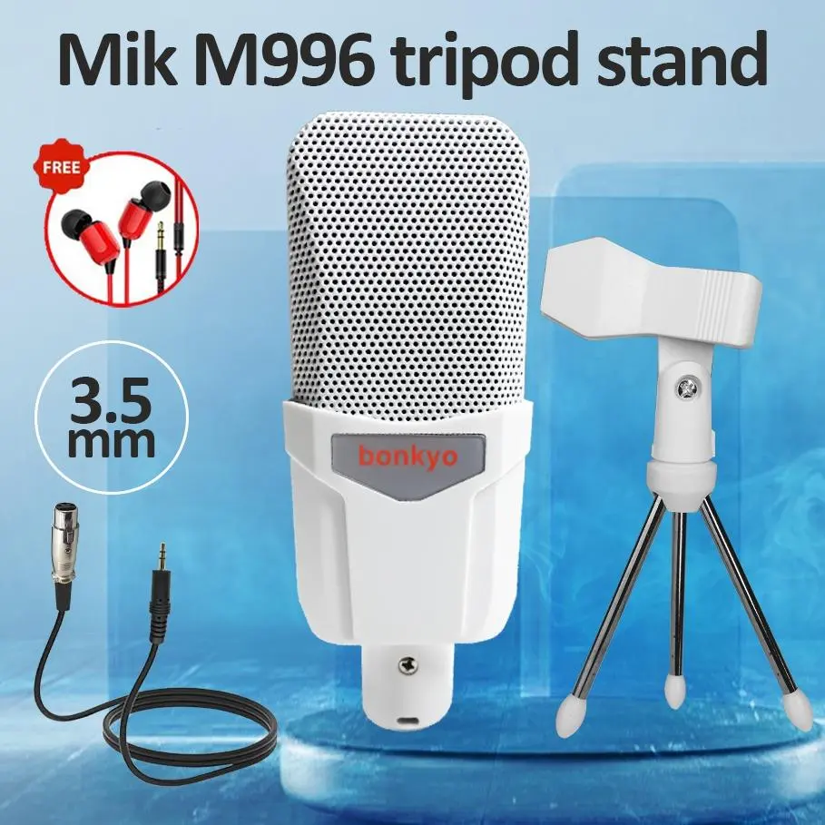 Bonkyo M996/M999/F996S  Microphone condenser microphone 3.5mm live microphone including stand set Mikrofon Mic Mik Plastik