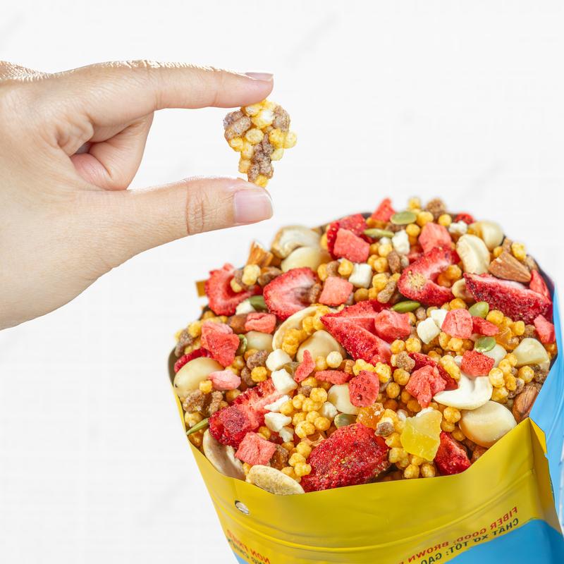  Ngũ Cốc Giòn Granola Gạo Lứt Ăn Liền Vị Phô Mai Ít Đường Mix 30% Hạt Trái Cây Sấy 450g Befresco Food 