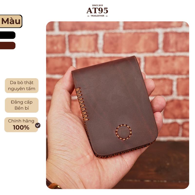 Ví kẹp tiền mini nhỏ gọn da bò sáp hàng thủ công VKT03