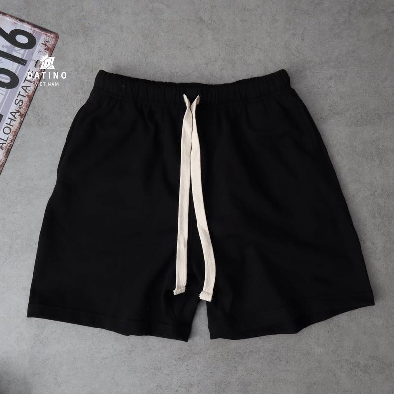 Quần short nam thun nỉ DATINO vải chân cua form unisex mặc trên gối chất cotton dày dặn co giãn thấm hút mồ hôi tốt thoáng mát phù hợp streetwear