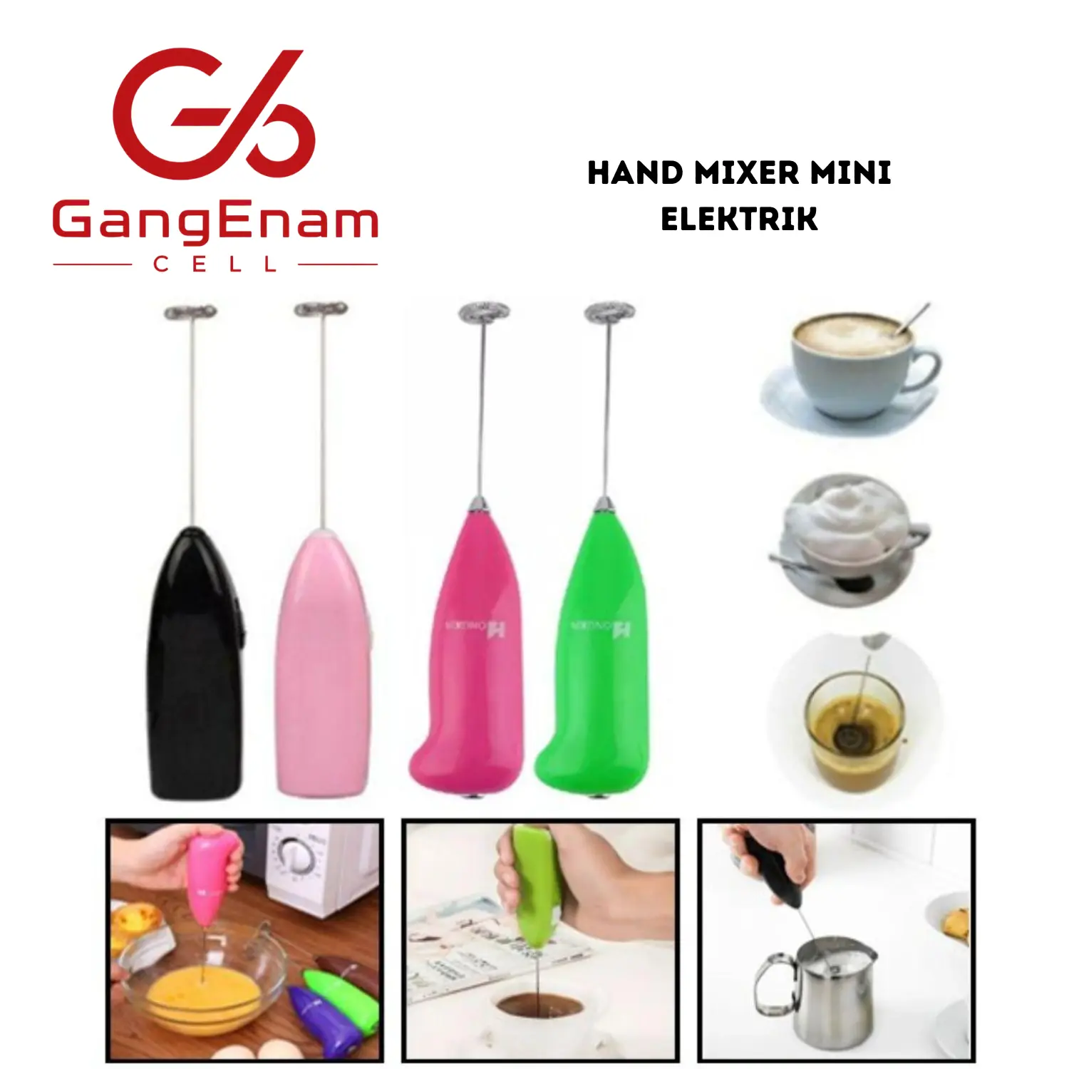 Hand Mixer Mini Elektrik / Pengocok Telur Minuman Kopi Dalgona Serbaguna