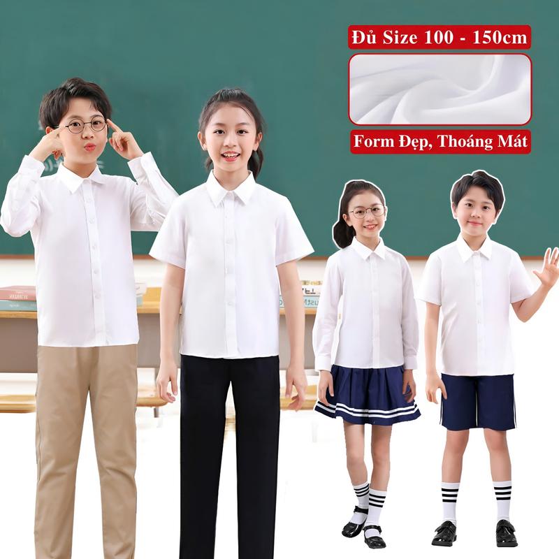 Áo Sơ Mi Trắng Học Sinh, Áo Đồng Phục Đi Học Tiểu Học, THCS, THPT, Áo Sơ Mi Bé Trai, Bé Gái, Áo Sơ Mi Tay Ngắn Tay Dài, Áo Sơ Mi Nam Trắng, Áo Sơ Mi Nữ Trắng, Áo Sơ Mi Học Sinh, Sơ Mi Trắng Cộc Tay, Áo Trắng Học Sinh, Đồng Phục Học Sinh KooKoo