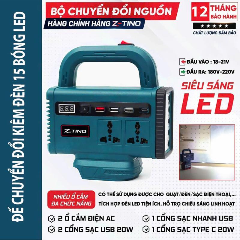Lẻ Thân Đế Chuyển Đổi Nguồn Điện Z-TINO, Đa Dạng Ổ Cắm, Có Đèn LED Tắt Mở, Chân Pin Phổ Thông, Bảo Hành 12 Tháng