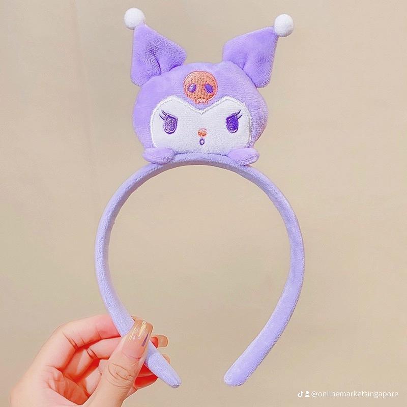 Product Introduction of Sanrio Headband Big-Eared Dog Three-Dimensional Doll Pressed Melody Kuromi Makeup Face Wash Hairpin Cotton Synthetic Nylon Plastic Metal Coating Daily Retro Casual 26