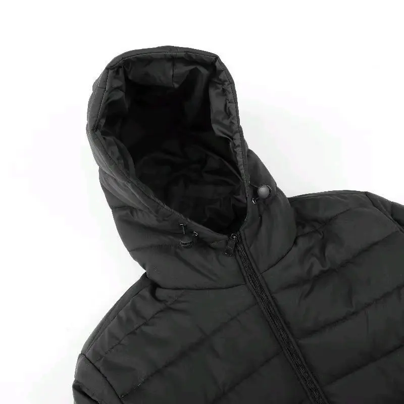 Jaket Gelembung Hitam Lembut Tebal Pria Puffer Parasut Outdoor Gunung Musim Dingin Keren Panjang Casual Nyaman Cowok 3