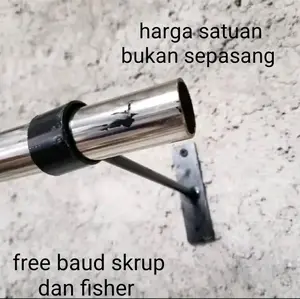 Braket Ujung Pipa Besi Gantungan Serbaguna Bahan Besi Kekuatan Tinggi Desain Praktis untuk Berbagai Kebutuhan Rumah Tangga 1 Pcs
