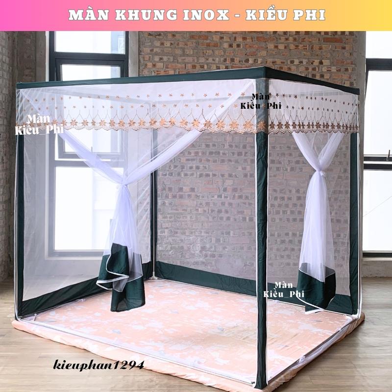 Màn khung vuông inox không khoan tường - Mùng chụp inox ngủ chống muỗi tiện dụng mẫu mới nhất 2025