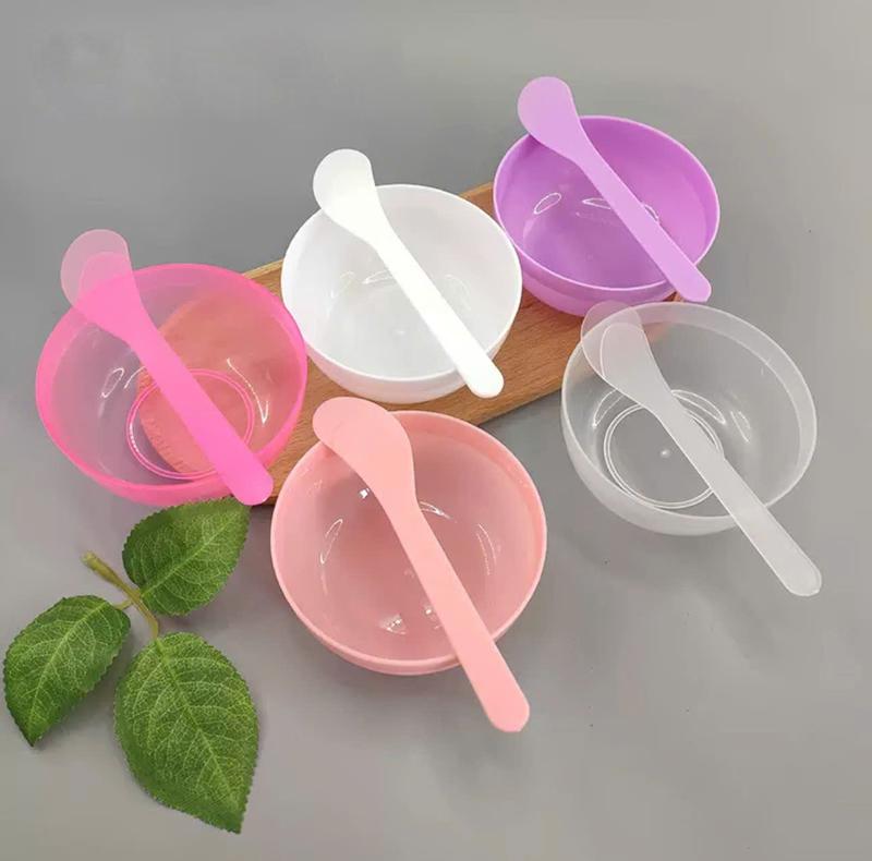 BỘ CHÉN MUỖNG NHỰA TRỘN BỘT TRỘN MẶT NẠ NHIỀU MÀU SẮC