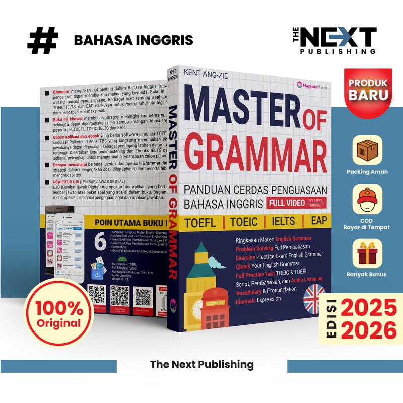 BUKU BAHASA INGGRIS MASTER OF GRAMMAR TOEFL | TOEIC | IELTS | EAP 0