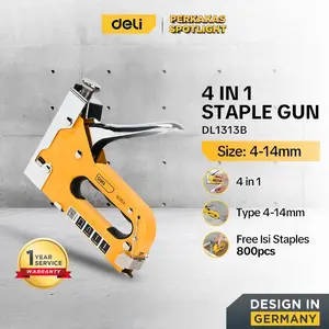 Deli Tools Staples Tembak / Stapler Gun  Tacker 4 in 1 DL238004 Alat Stationery