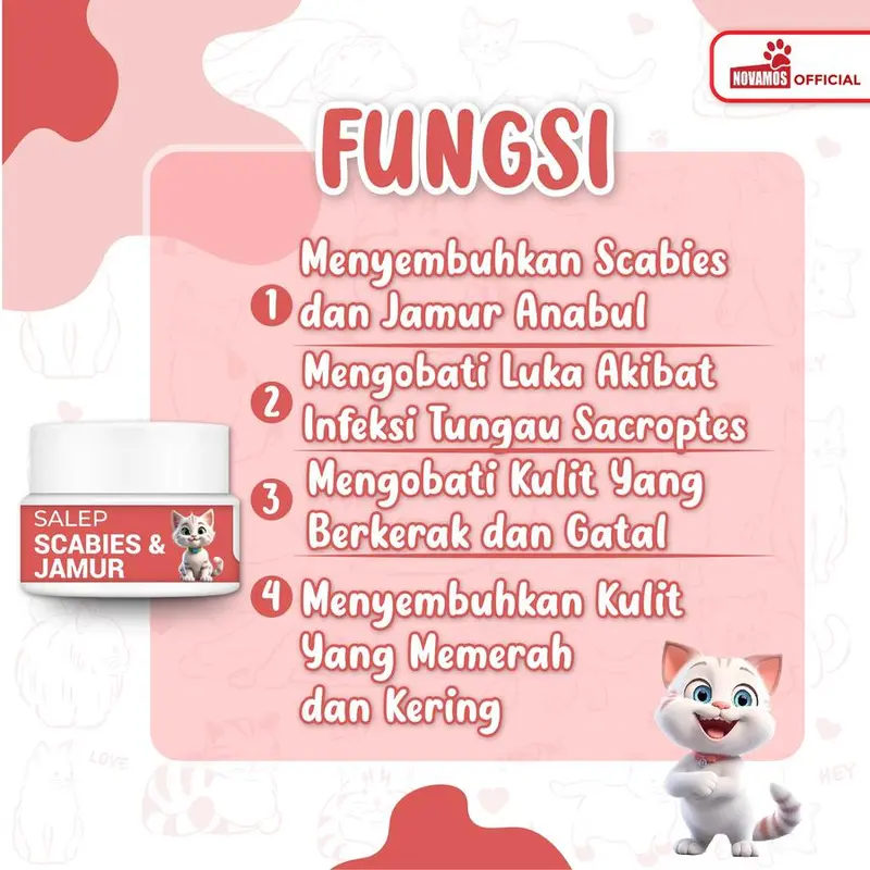 NOVAMOS Salep Scabies Jamur Kucing dan Anjing Obat Gatal Gudik Koreng Ampuh 2