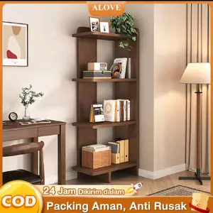 ( COD) Rak Buku Kayu Serbaguna Minimalis T 100x40 cm Rak sudut Minimalis Furniture