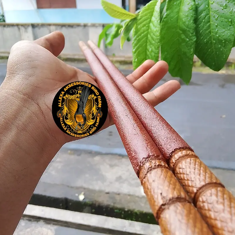Tangkringan murai full amplas premium kayu jati tua pilihan motif sisik silang halus 6