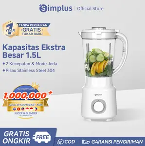 【SUPER DEALS】Simplus Blender 1,5L Mode Kapasitas Ekstra Besar Dengan 3 Mode Kontrol dan Pisau Stainless Steel 304 Blender Juicer Penghalus Makanan Serbaguna Bahan Food-Grade Aman Digunakan LLJH011