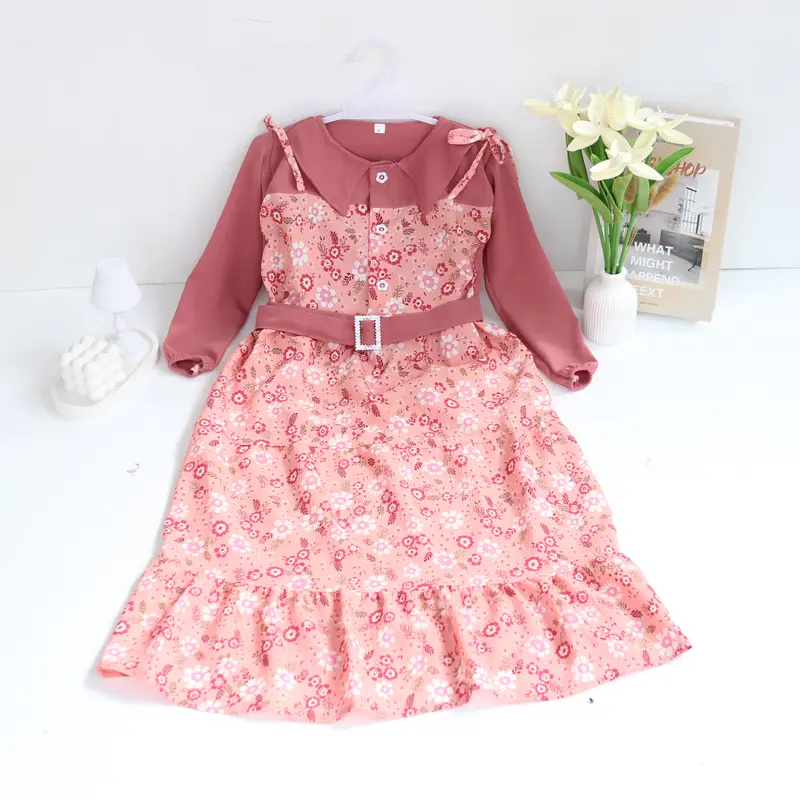 SAFFANA Dress I Gamis Anak Perempuan Bahan Crinkle Airflow Mix Crinkle Ratu 1-12 Tahun 0